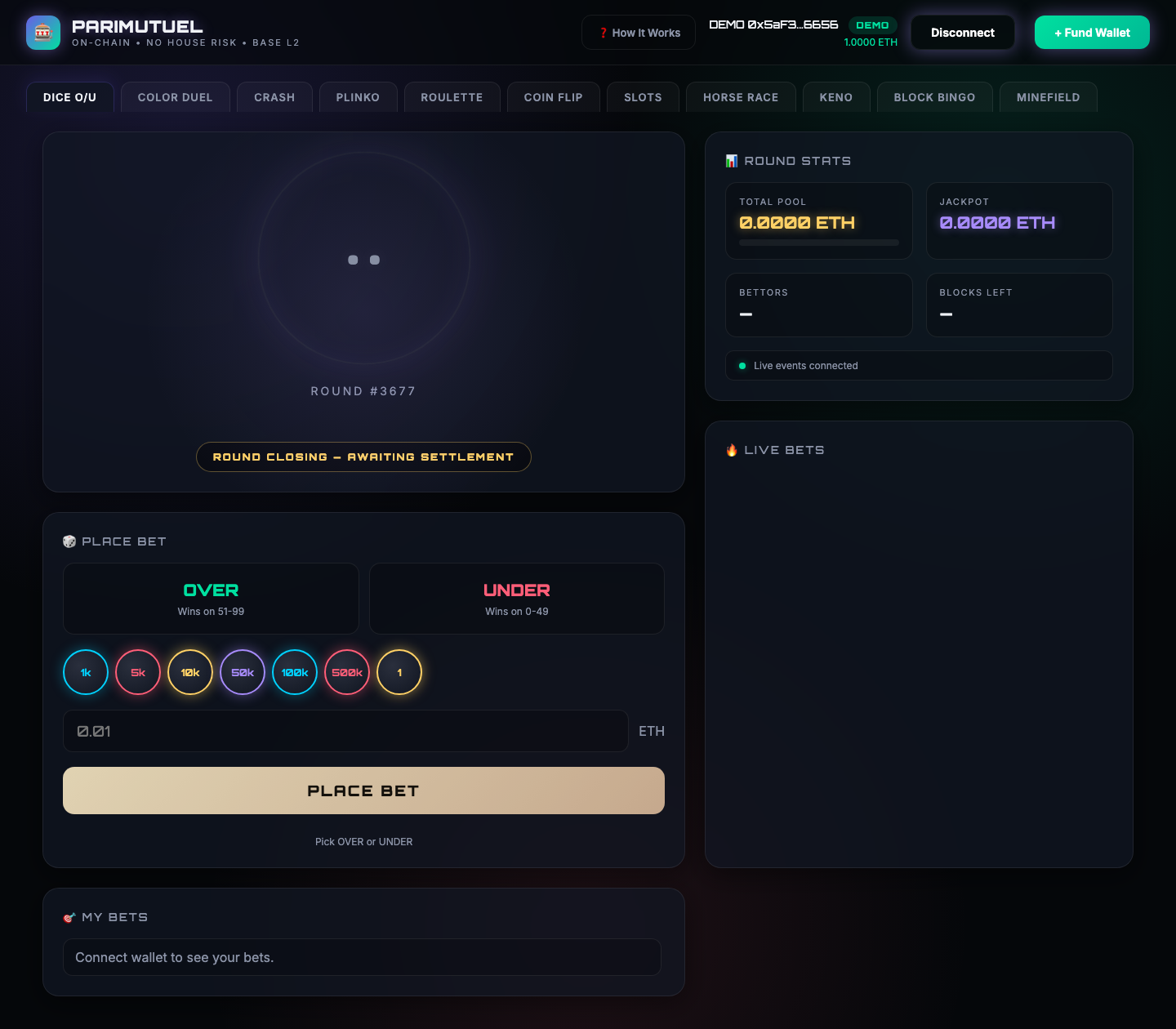 Parimutuel Web3 Game (MVP)